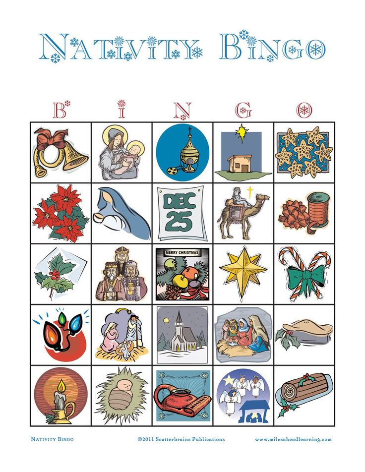Printable Nativity Bingo Cards Christmas Bingo Printable 