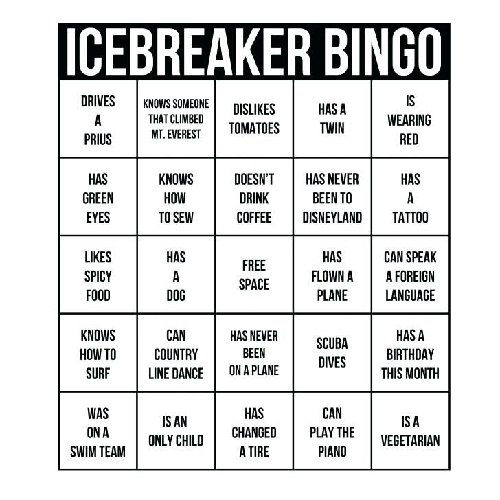 Printable Printable Human Bingo Template To Ice Breaker 