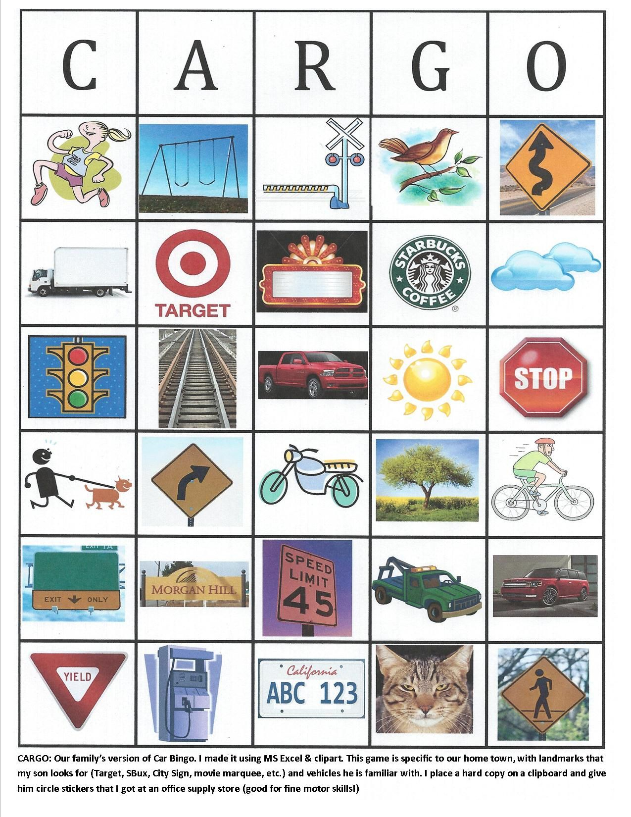 Printable Roadkill Bingo Cards Printable Bingo Cards