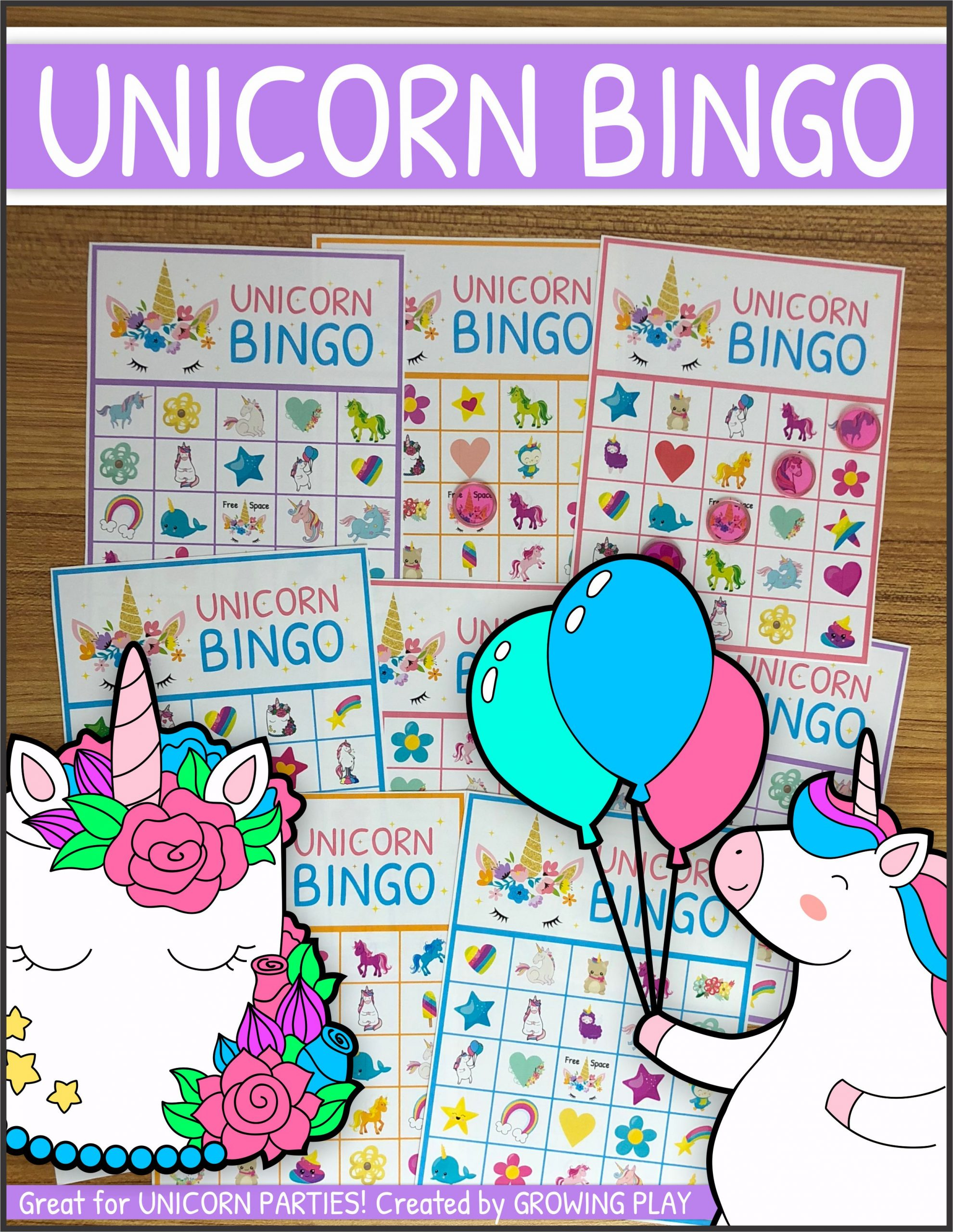 Printable Unicorn Bingo Cards And Chips Printable Bingo 