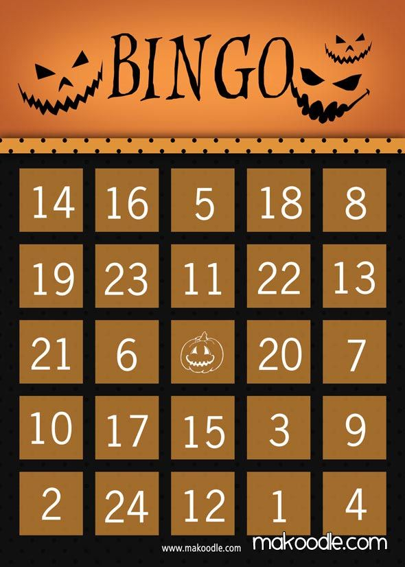 Pumpkin Halloween Bingo Card Halloween Bingo Halloween 
