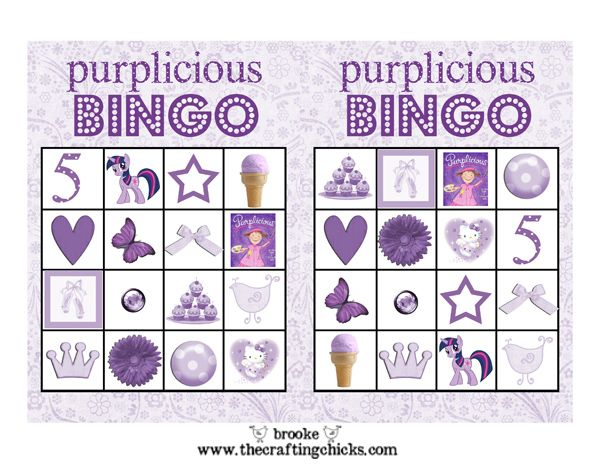 Purplicious Party Bingo Free Printable Dance Party 