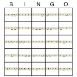 Rhythm Bingo Card