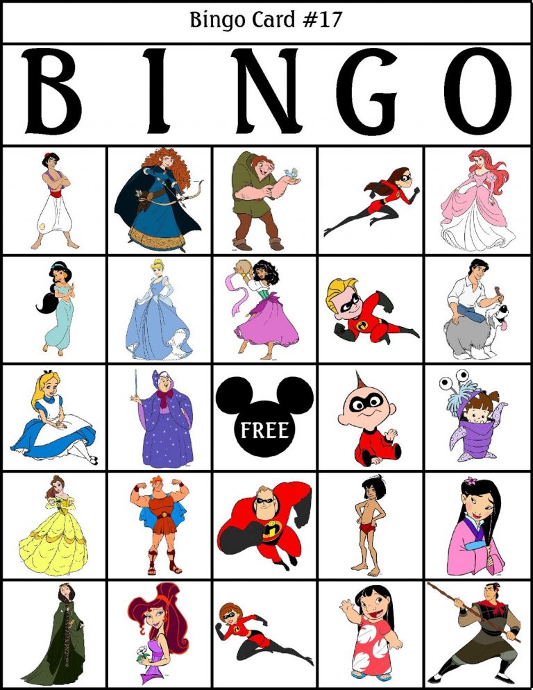 RobbyGurl s Creations Disney Bingo