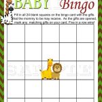 Safari Baby Shower Jungle Bingo Game Printable Instant