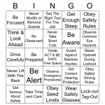 SAFE T WORD BINGO Card