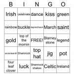 Shamrock Bingo Card