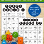 Shape Bingo Printable Cards Printable Bingo Cards