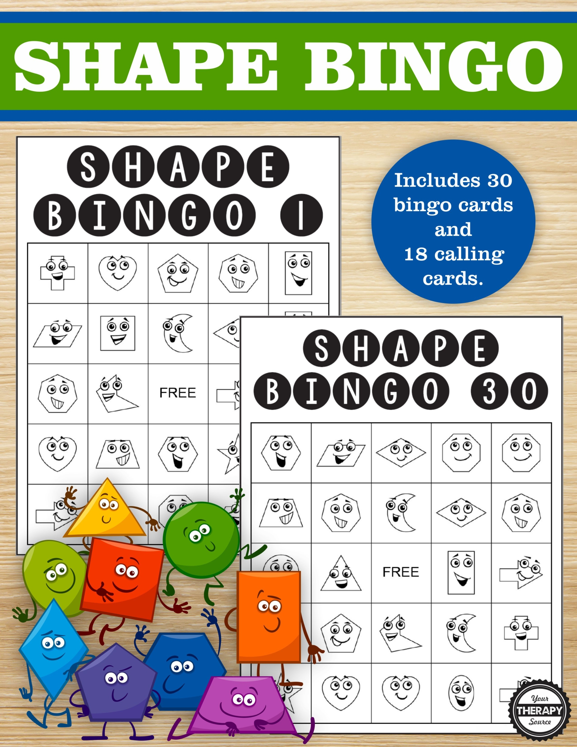 Shape Bingo Printable Cards Printable Bingo Cards
