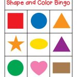 Shapes And Colors Bingo Game Cards 3x3 Preschool Colors
