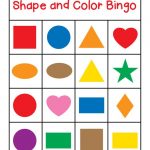Shapes And Colors Bingo Game Cards 4 4 Preschool Colors