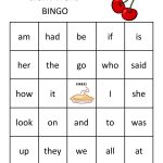 Sight Word Bingo Games