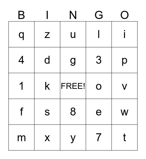 Sign Language Bingo Bingo Card