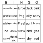 Sign Language Bingo Card