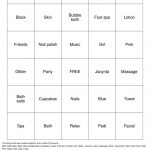 Spa Party Bingo Cards To Download Print And Customize