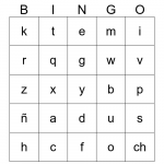 Spanish Alphabet Bingo Card