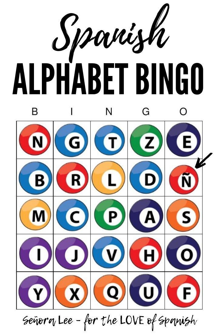 Spanish Bingo Alphabet El Alfabeto Espa ol Spanish 