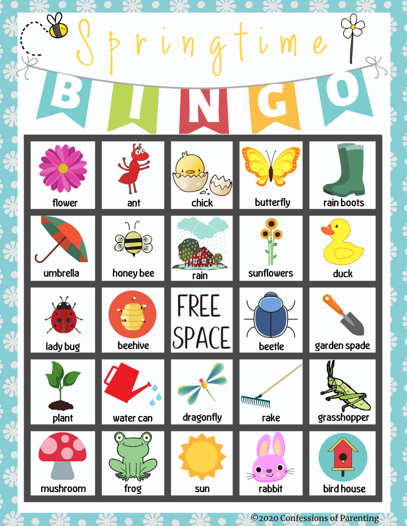 Springtime Bingo Free Printable Free Bingo Cards Bingo 