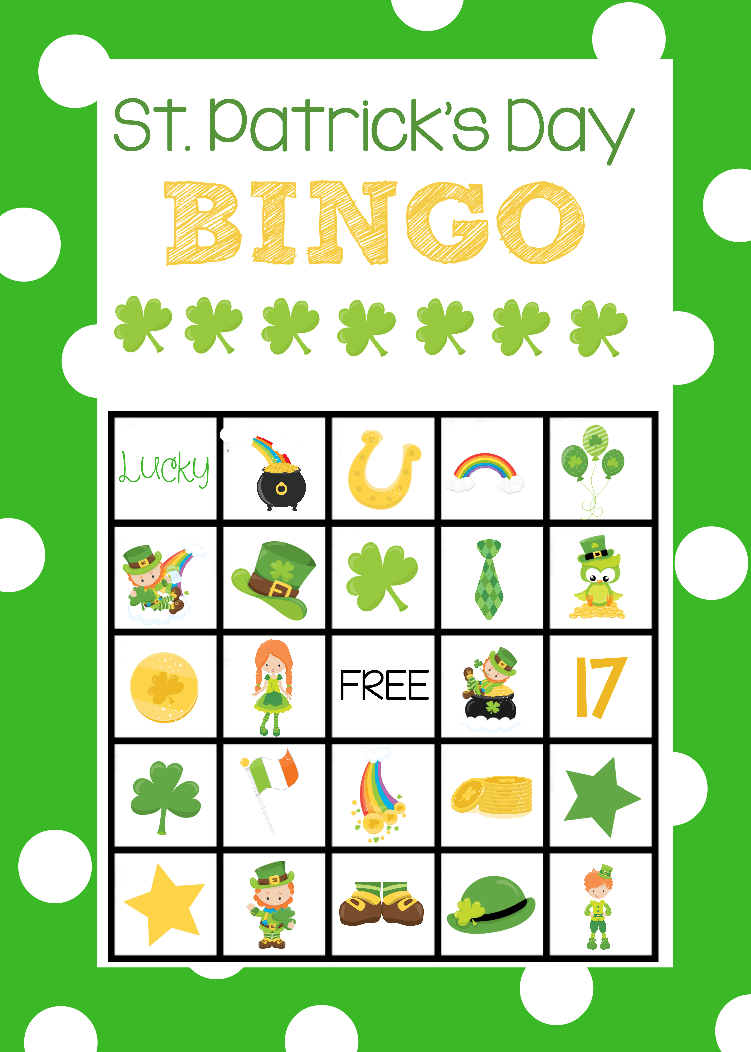 St Patrick s Day Bingo Game In 2020 With Images St 