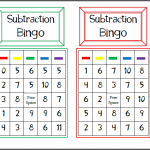 Subtraction Bingo Mamas Learning Corner