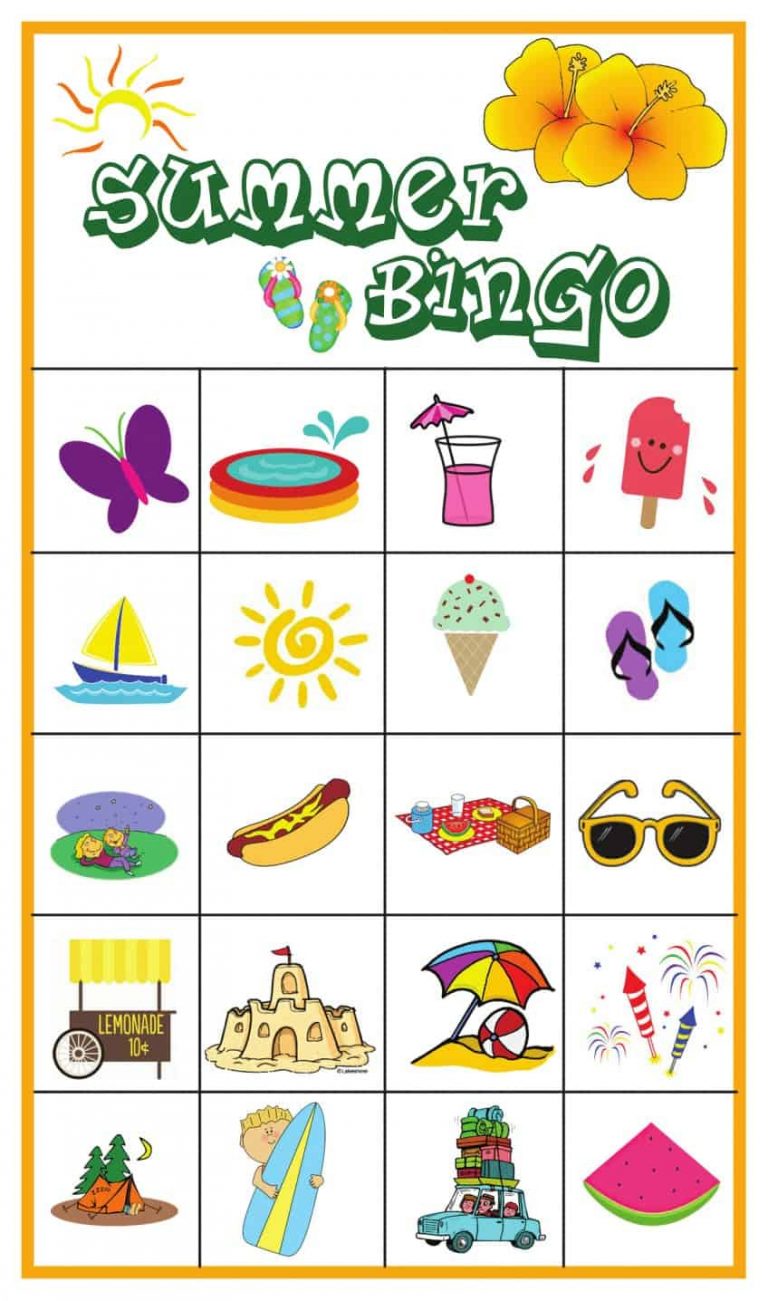 Summer Bingo Free Summer Printable For Kids 5 Minutes