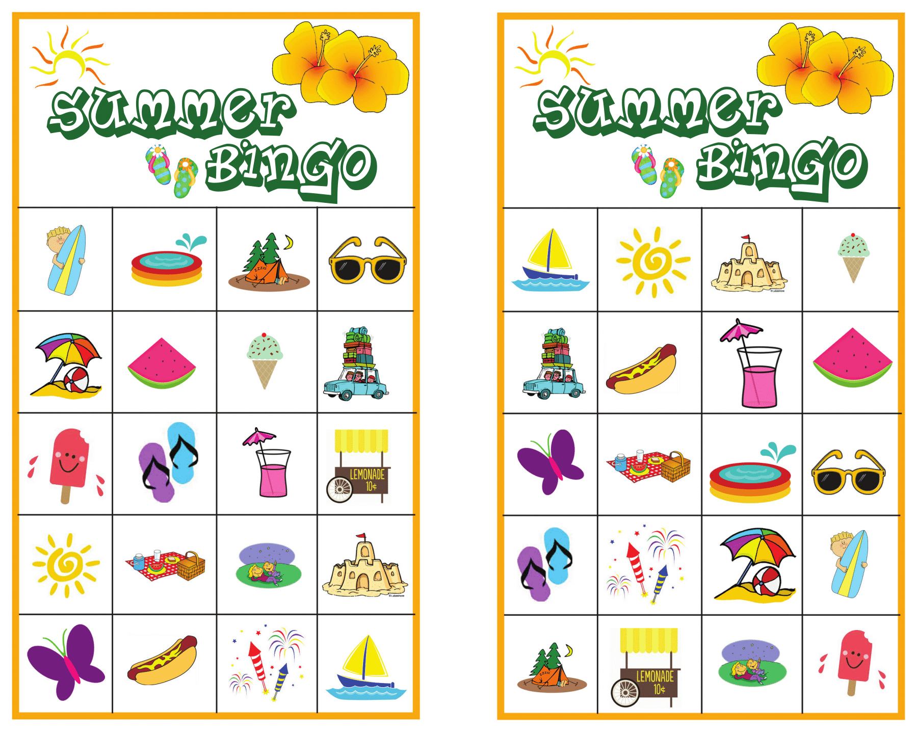 Summer Bingo Game With Free Printables