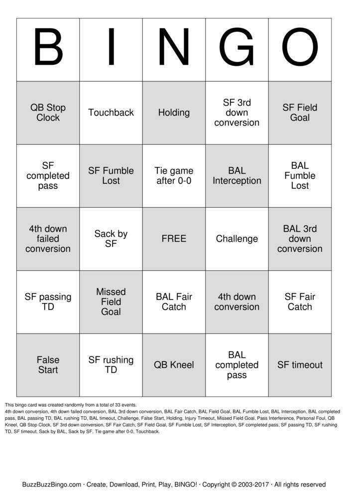 Super Bowl Bingo Cards To Download Print And Customize 