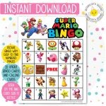 Super Mario Printable Bingo Cards 20 Different Cards