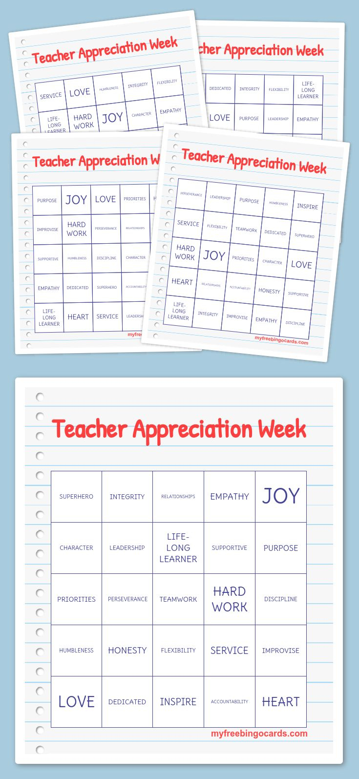 Teacher Appreciation Week Bingo Free Printable Bingo Teacher Appreciation Week Bingo Free Printable Bingo