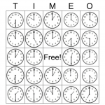 Telling Time Bingo Card