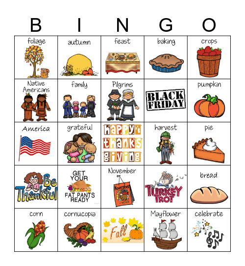 THANKSGIVING Bingo Card