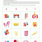 Toddler Birthday Bingo Card 3 Free Printable Coloring Pages