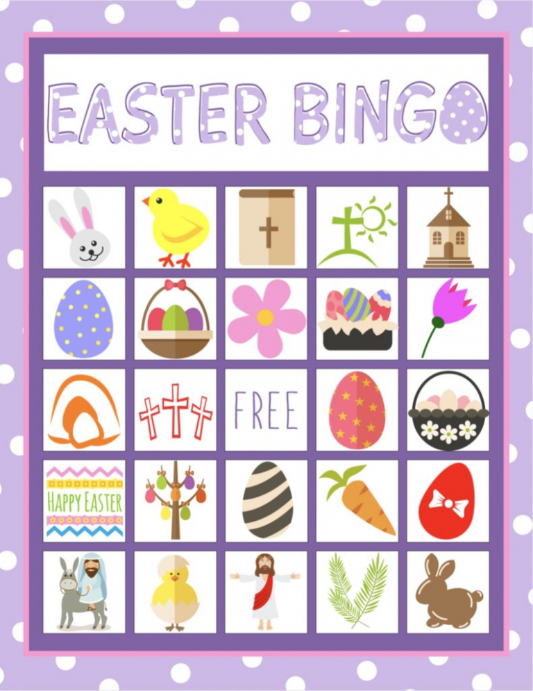 Toys Games Easter Religious Bingo 20 Printable Cards