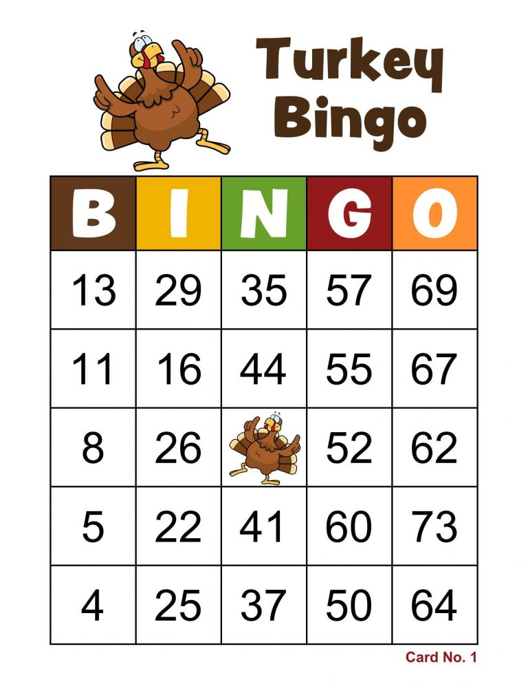 Turkey Bingo Cards 500 Cards 1 Per Page Immediate Pdf