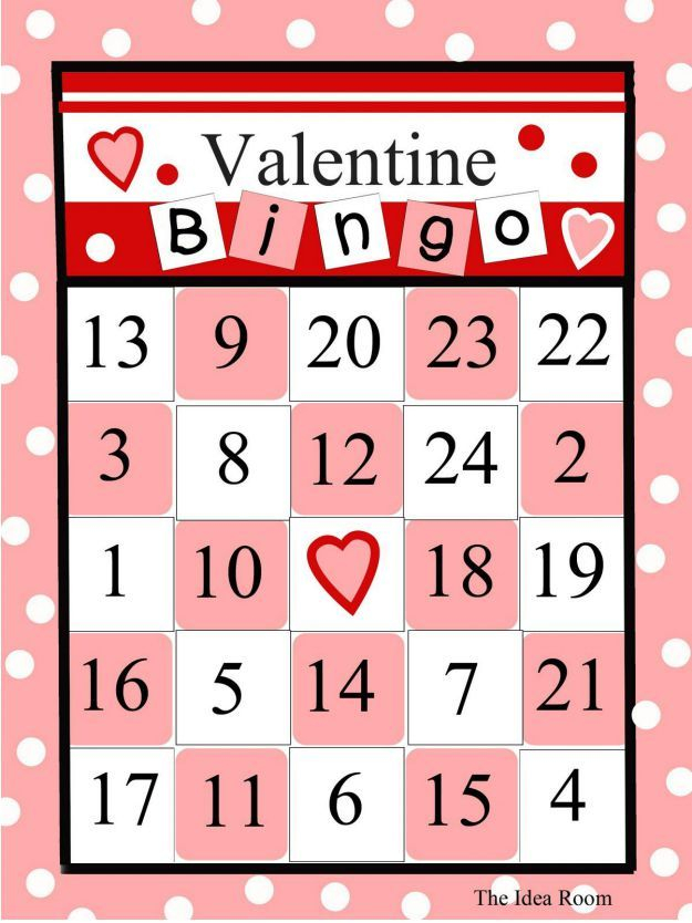 Valentine Bingo Cards In Red Pink And White Valentine 