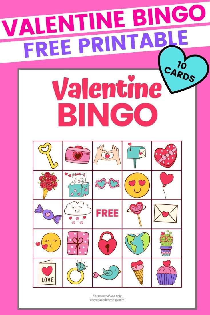 Valentine Bingo Free Printable Valentine Bingo Printable 