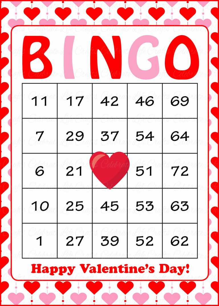 Valentine s Bingo Cards Printable Download Prefilled