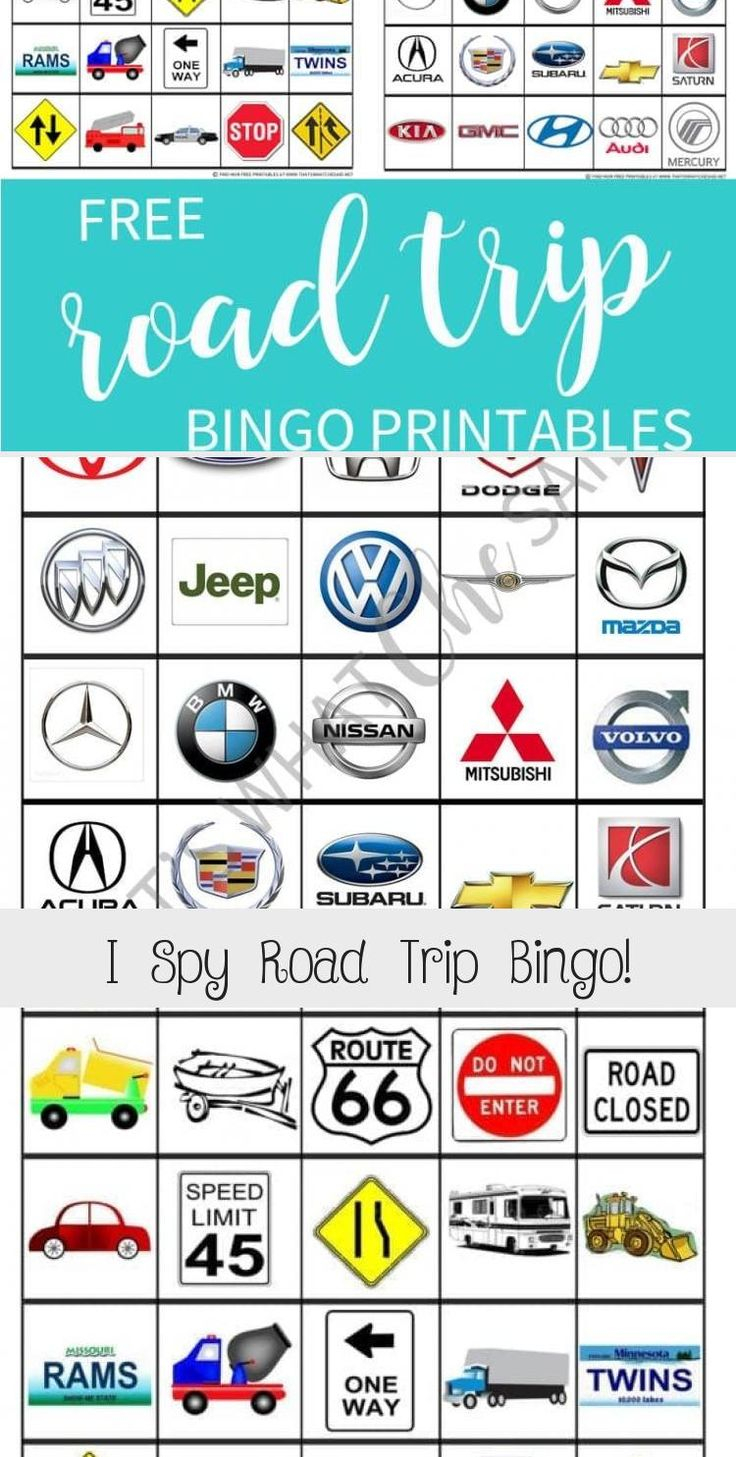 Vehicle Brand Car Bingo Printable Sheet autosInnenraum 