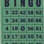 Vintage Transogram Bingo Card Green And Whiteassemblager