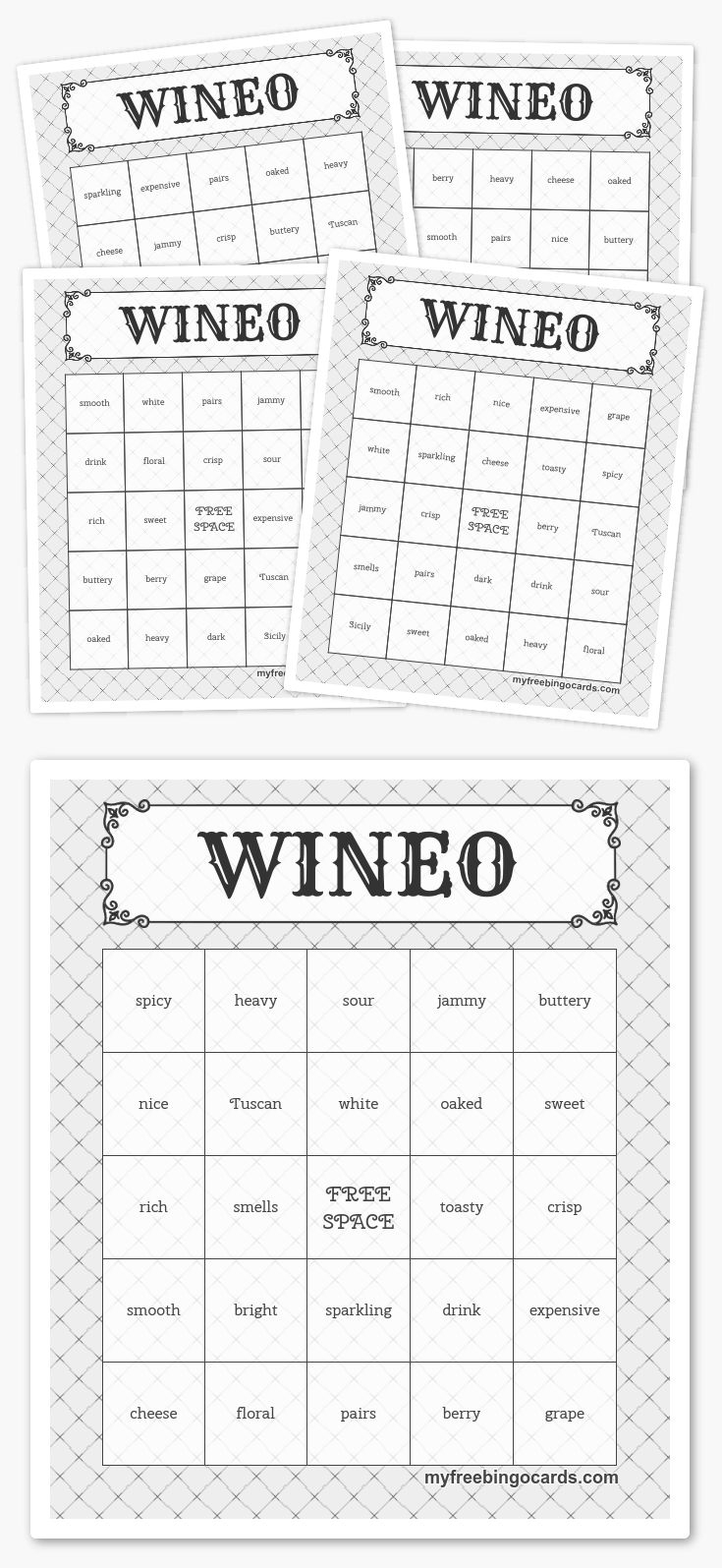 WINEO BINGO Free Wine Tasting Free Wine Wine Bingo