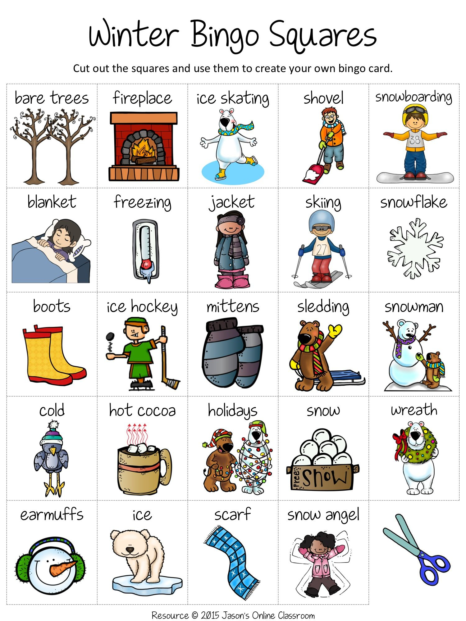 Winter Free Create Your Own Luck Bingo Winter Bingo 