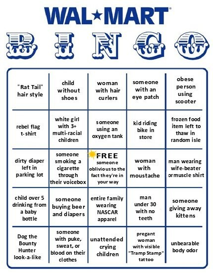 Woody Beam Wal Mart Bingo Card Very Funny 