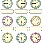 Worksheet Containing 9 Analogue Clocks Showing Quarter To