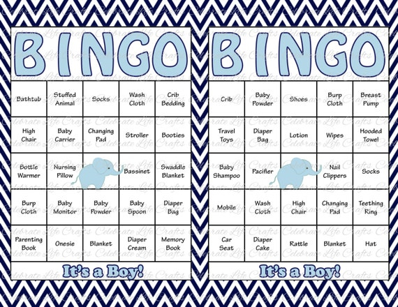 100 Baby Shower Bingo Cards Printable Party Baby Boy