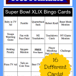 2015 Super Bowl Bingo Cards FREE Printable Thrifty Jinxy Super