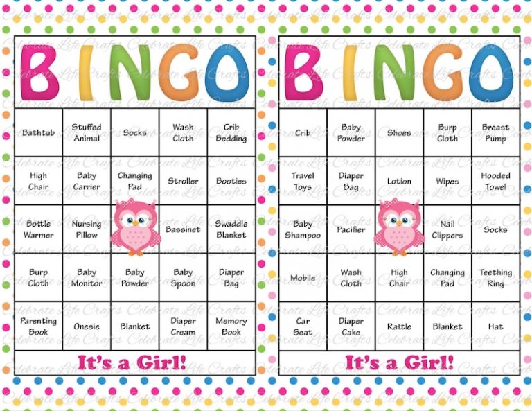 30 Baby Shower Bingo Cards Printable Baby Girl Instant Etsy