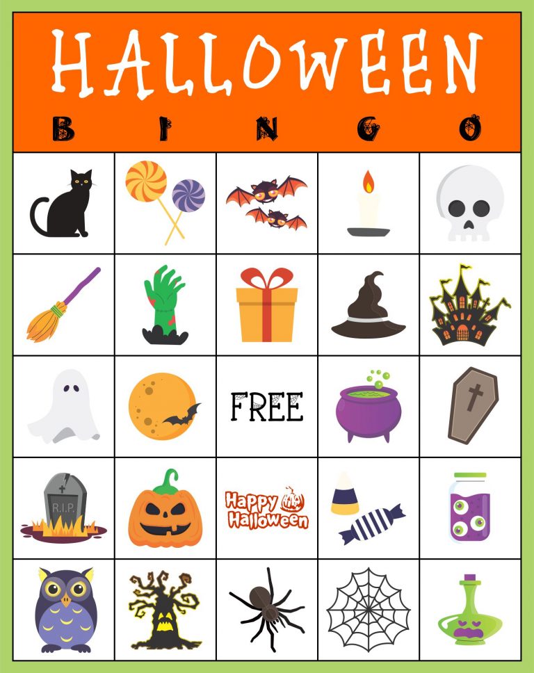6 Best Printable Halloween Bingo Card Template Printablee