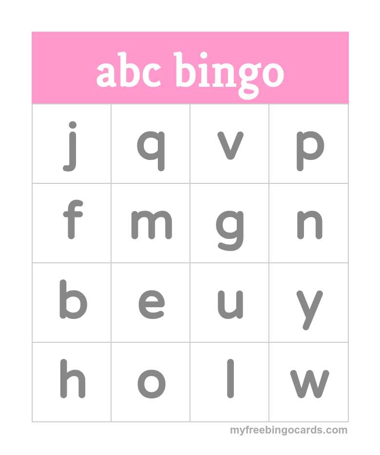 Free Printable Bingo Cards Alphabet Bingo Bingo Cards Printable Abc 