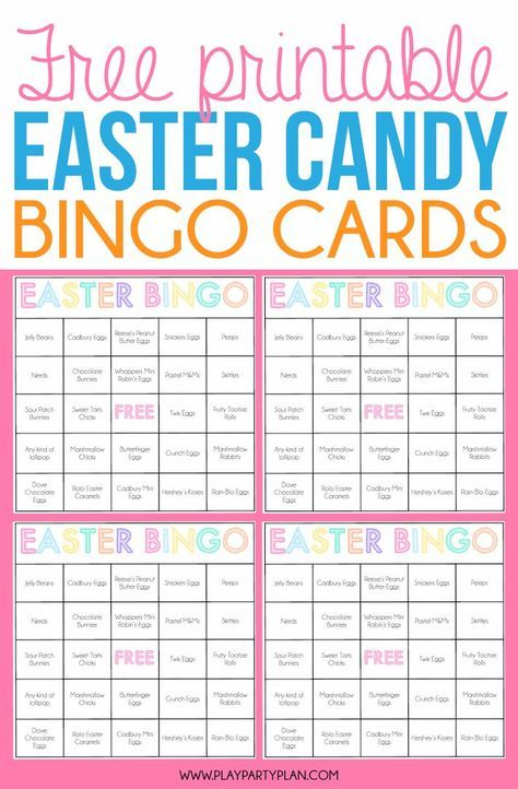 Free Printable Easter Candy Bingo Cards Easter Printables Free Fun 