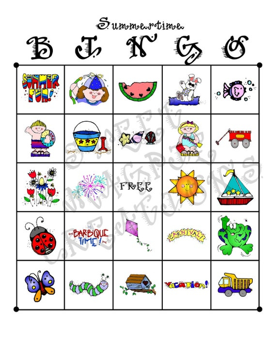 Items Similar To Summer Bingo Cards Print At Home On Etsy